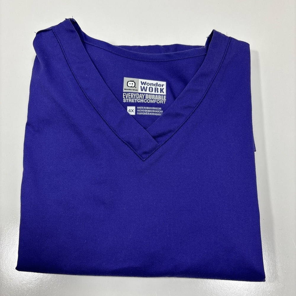 Wonder‎ work by Wonderwink Women Ladies 4XL Purple scrub top 4X Novant